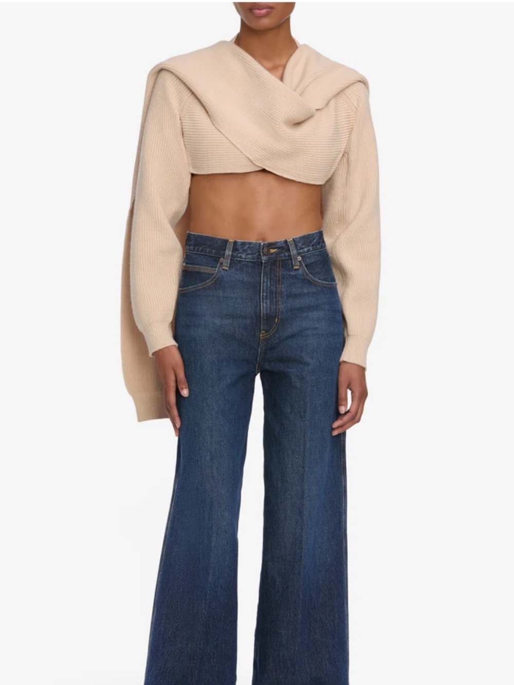 Frame Denim Ribbed Knit Wrap Sweater - Picture 4 of 9